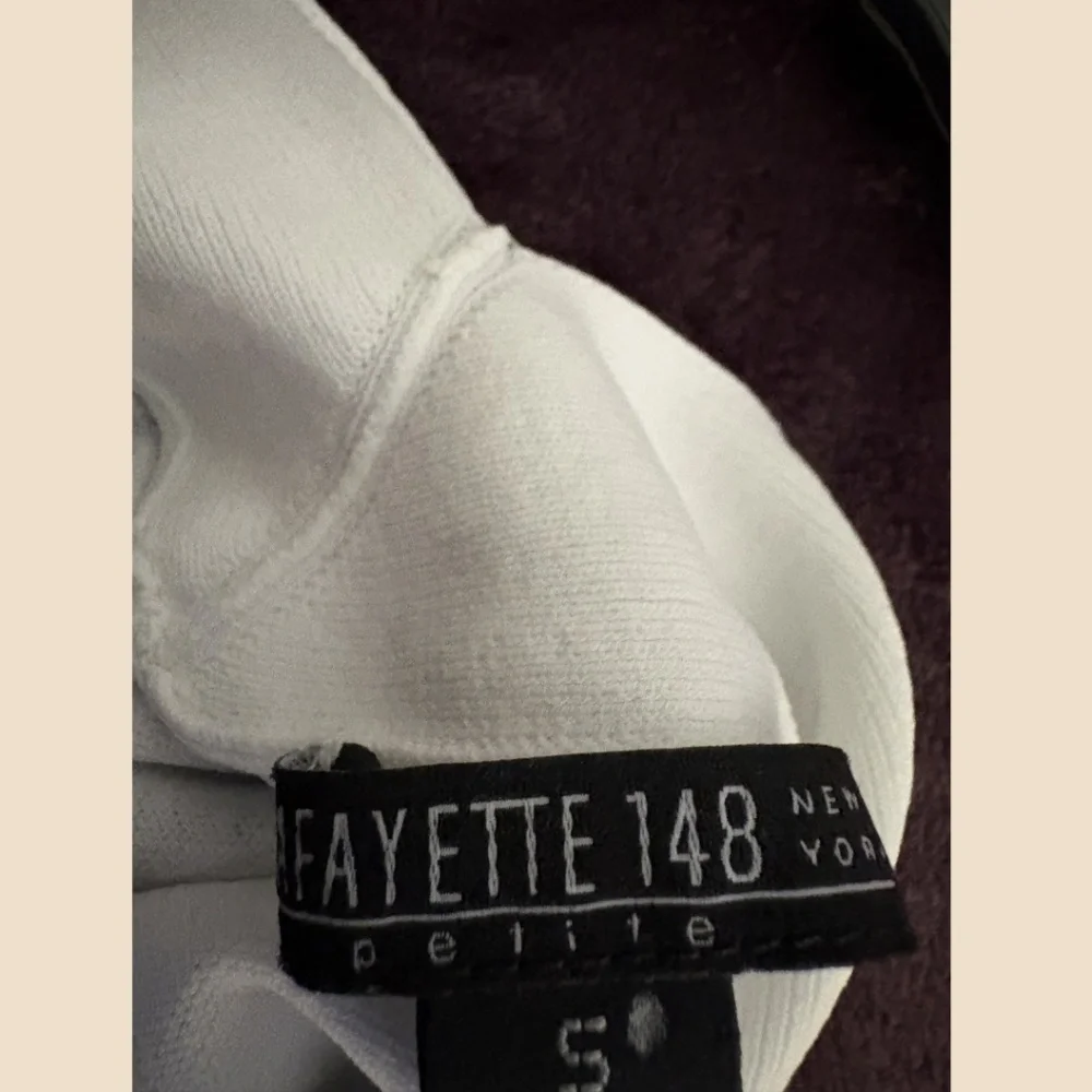 Lafayette 148 New York White Three-Quarter Sleeve Top, Size Small